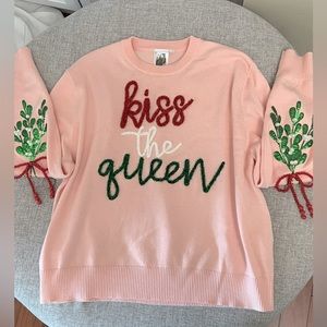 Queen of Sparkles Kiss the Queen Christmas sweater